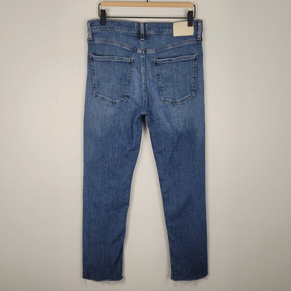 Citizens Of Humanity Isola Straight Crop Jeans Stretch Raw Hem Blue Size 29 - Picture 6 of 16